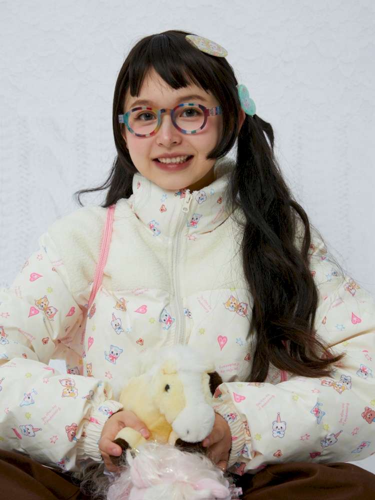 Print Patchwork Warm Down Jacket【s0000015038】