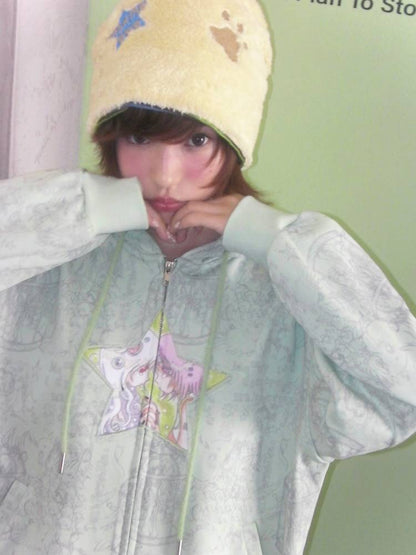 Star-Print Hooded Sweatshirt【s0000014437】