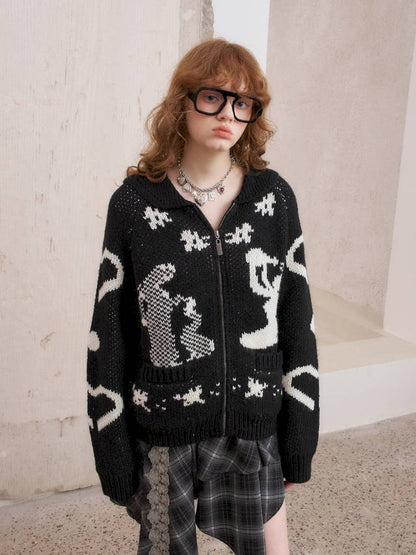 Fair Isle Autumn Knit Cardigan Jacket【s0000014388】