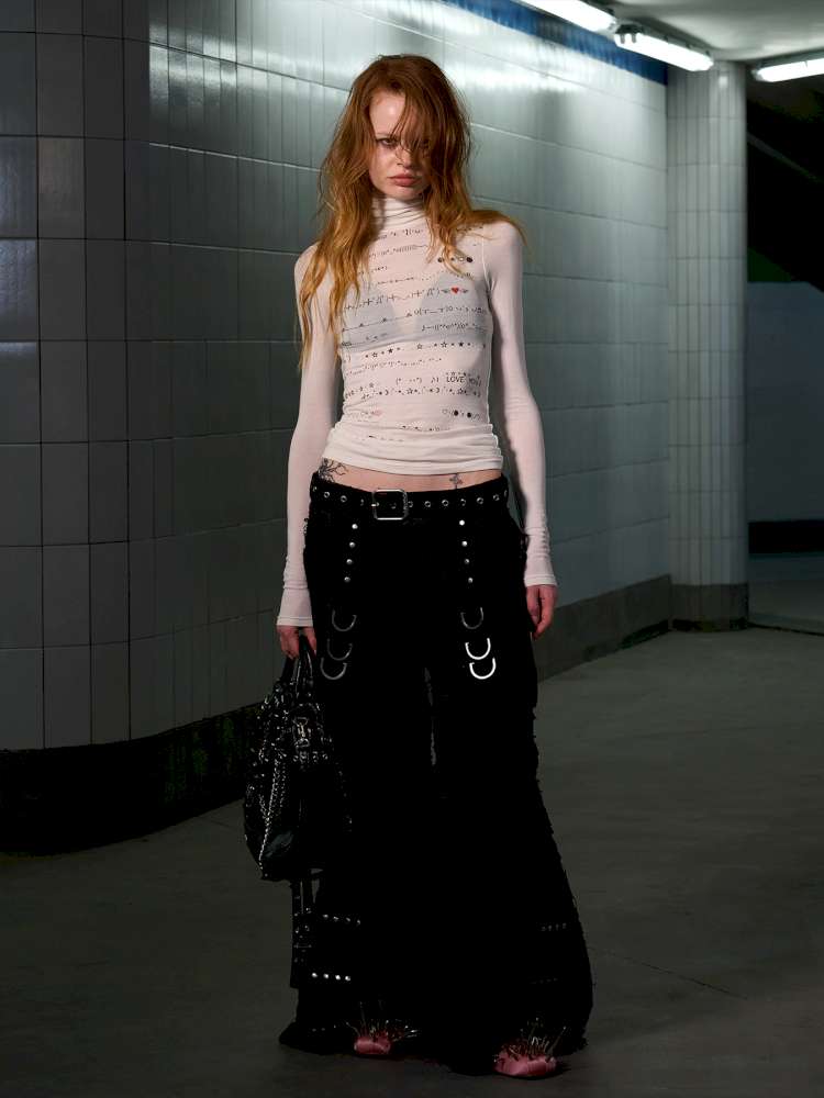 Wool Blend Emoji Stripe Turtleneck【s0000014648】