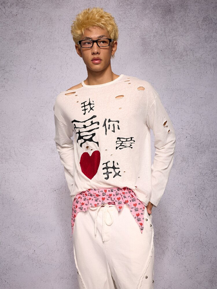 "I love you, love me" Torn Arro Pants【s0000019131】