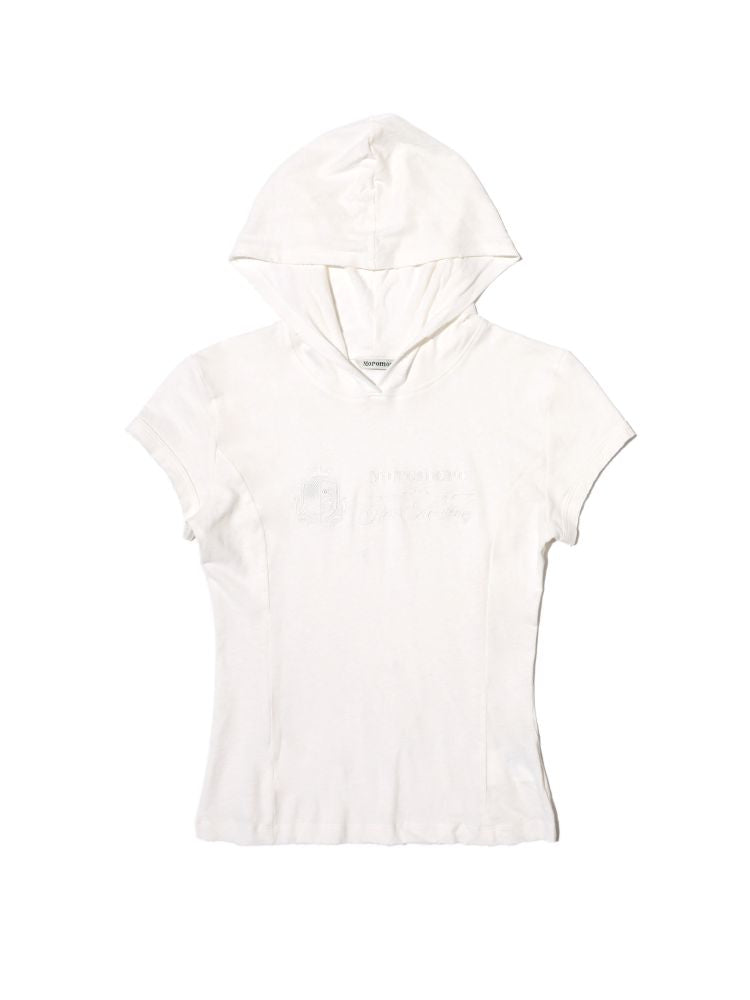 Small Worn Hooded Short Sleeve Top【s0000013441】
