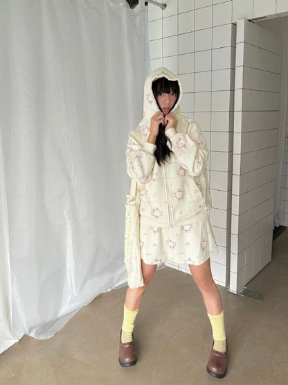 Loose Printed Hooded Sweatshirt Set【s0000019086】