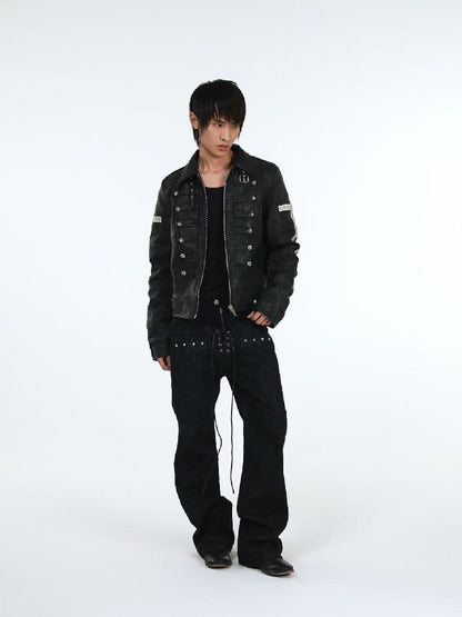 Stacked Raw Denim Zipper Jeans【s0000018188】