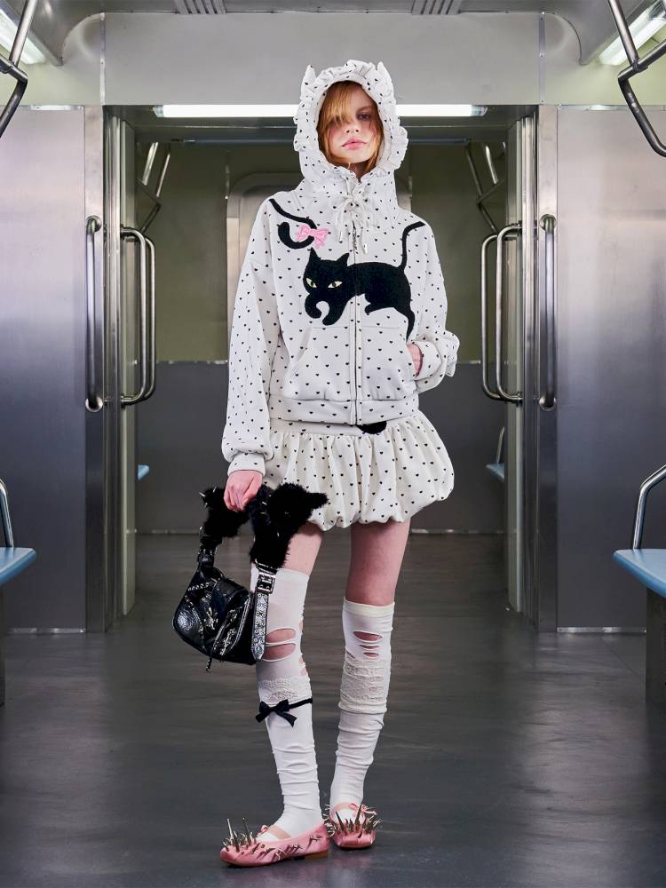 Cat Tail Embroidered Pumpkin Skirt【s0000014423】