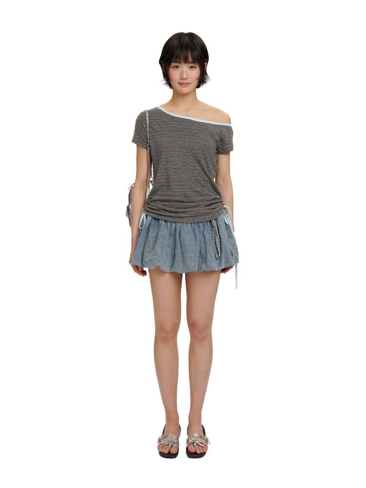 Drawstring Short Sleeve T-Shirt【s0000012496】