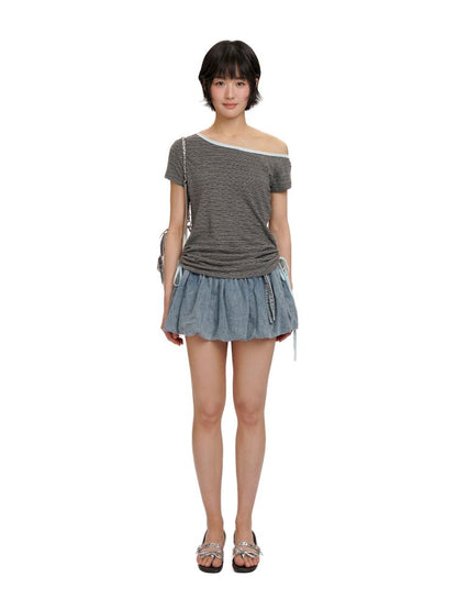 Drawstring Short Sleeve T-Shirt【s0000012496】