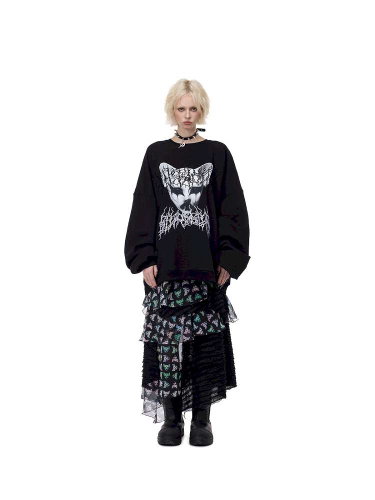 Black Metal Mesh Star Skirt【s0000015125】