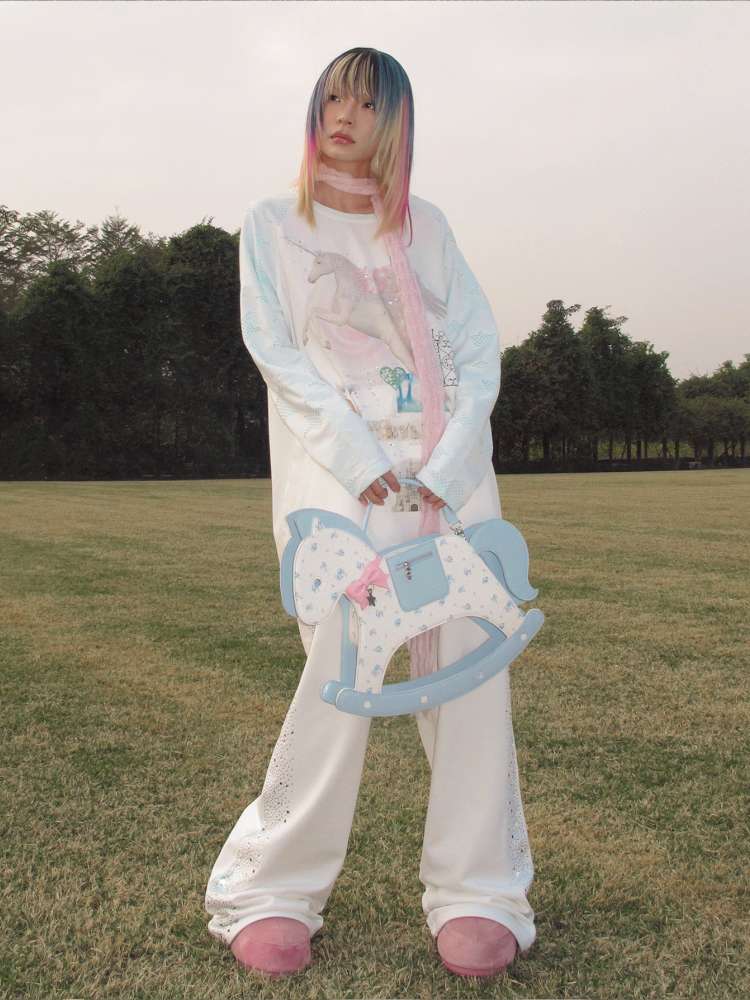 Horse Crying Unicorn Sweatpant【s0000015385】