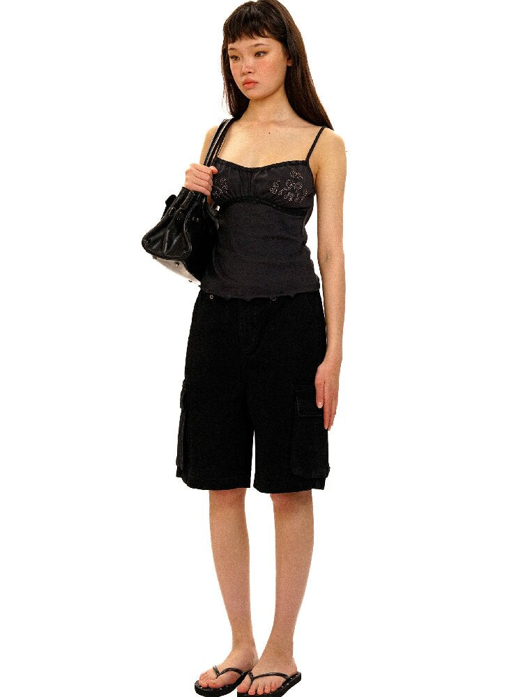 Lace Pearl Bead Embroidered Cami【s0000017907】