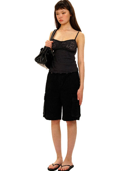 Lace Pearl Bead Embroidered Cami【s0000017907】