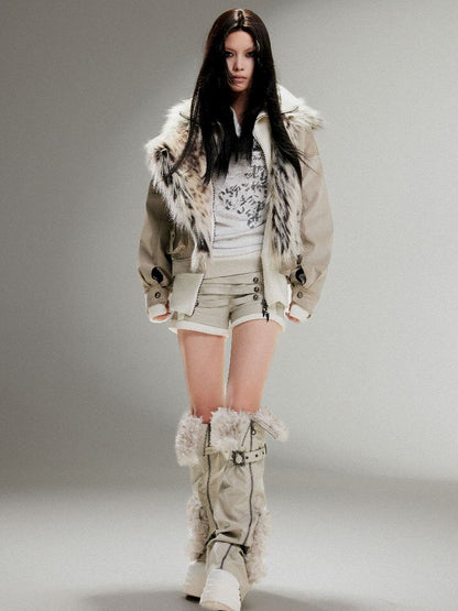 Fake Two Piece Pu Leather Jacket【s0000011252】