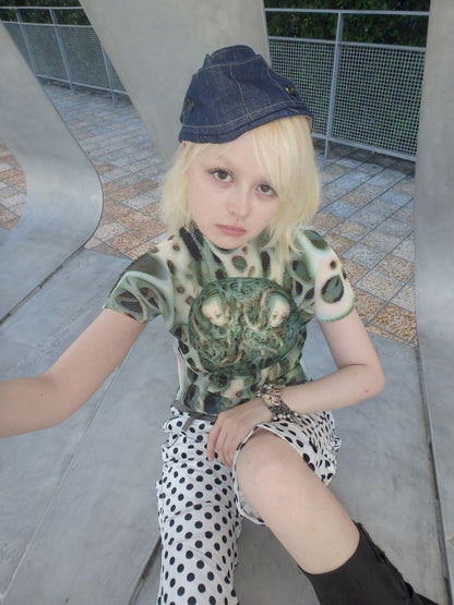 Printed Wrinkle Slimming T-Shirt【s0000013181】