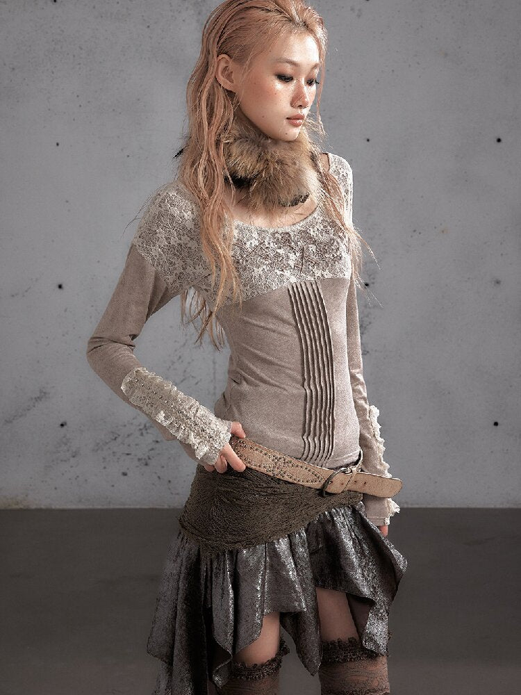 Lace Embroidered Knit Sweater【s0000019159】