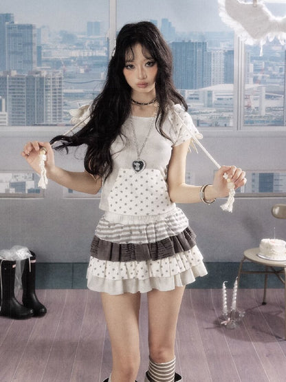 Patchwork Pentagram Lace Short Skirt【s0000016535】