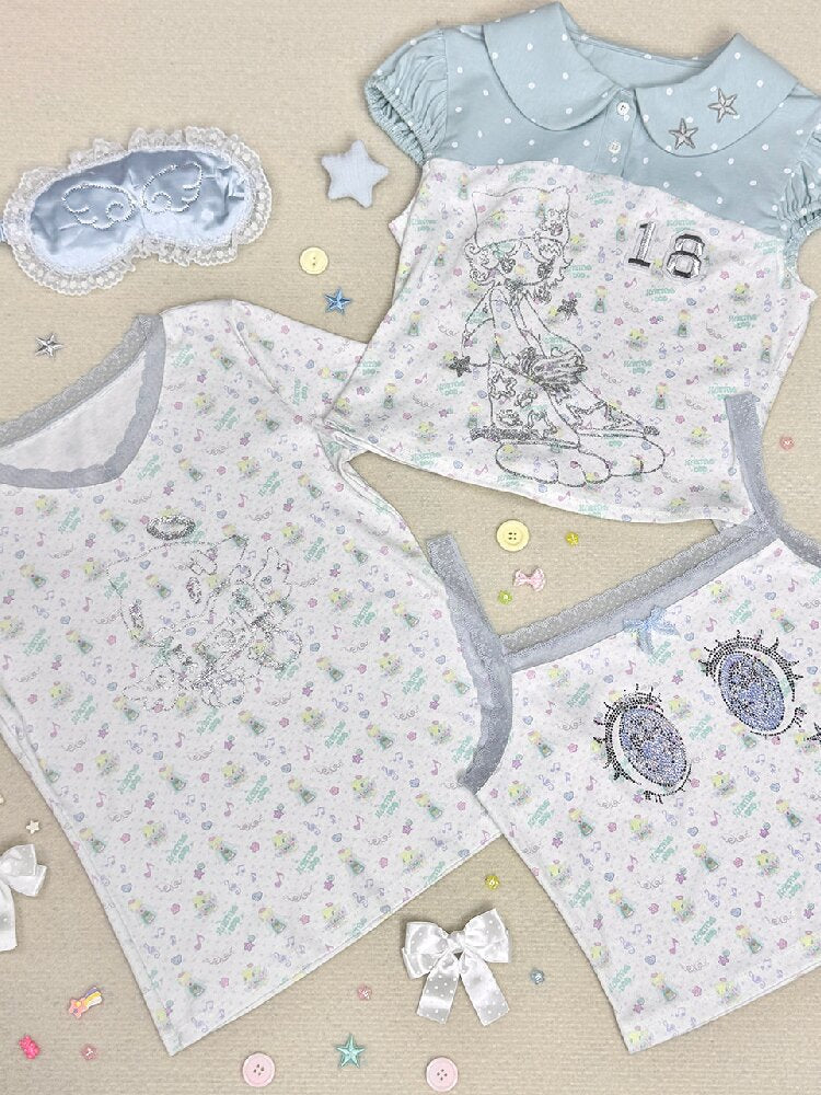 Playful Cartoon Eye Lace Camisole【s0000017475】