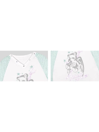 Angel Bear Print Loose Top【s0000010121】