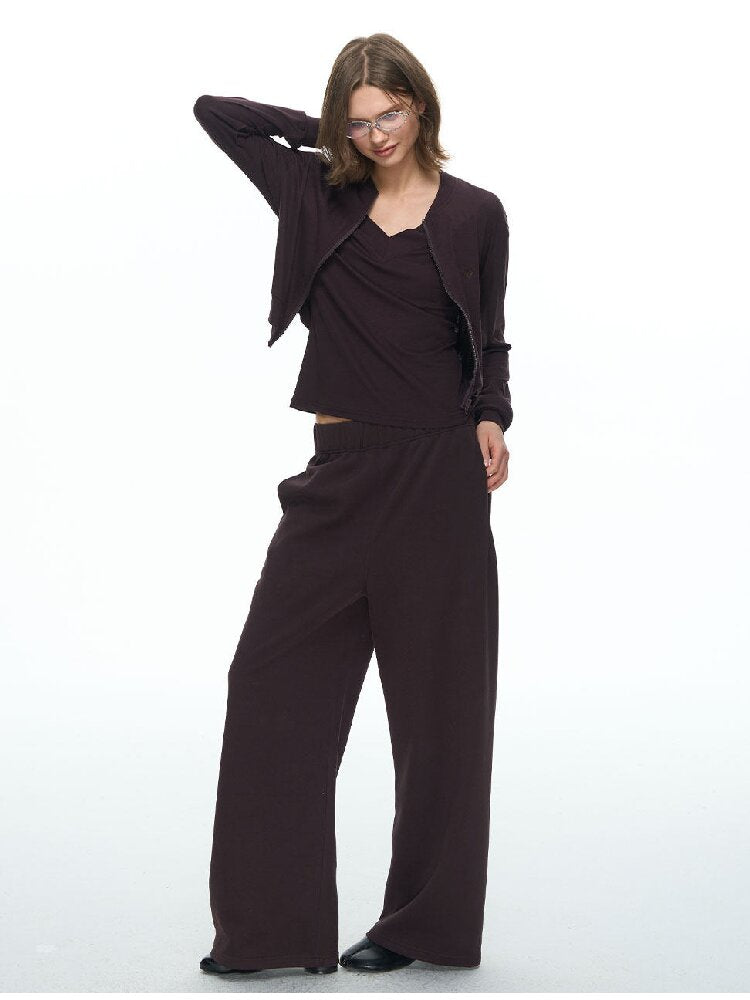 Pure Zipper Short Sweatpants Set【s0000015869】