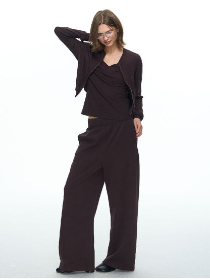 Pure Zipper Short Sweatpants Set【s0000015869】
