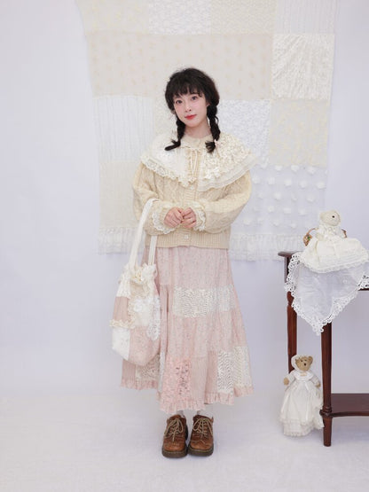 Crushed Flower Patchwork Skirt【s0000016508】