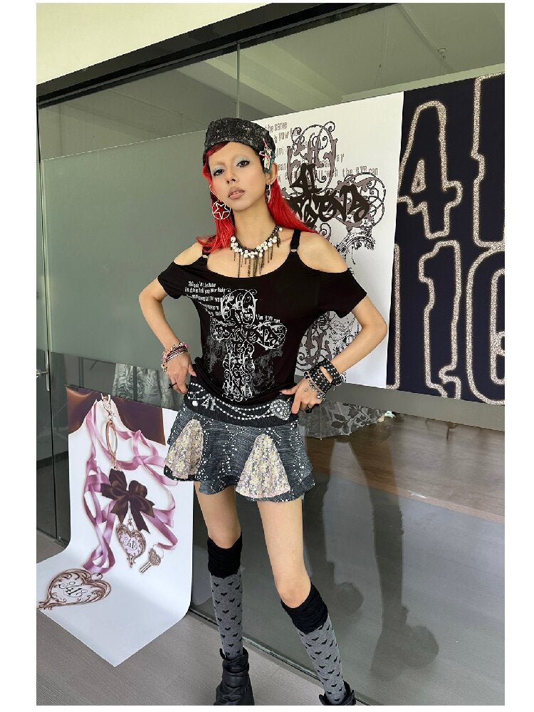 Imitation Denim Patchwork Skirt【s0000018066】