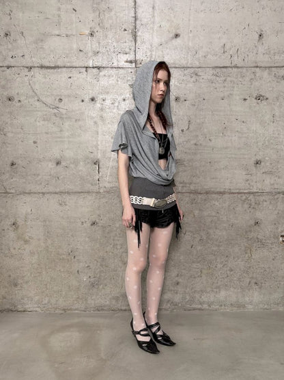 Micro-Stretch Fabric Low-Waist Shorts【s0000012704】