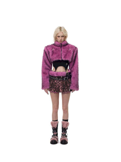 Black Metal Rock Rivet Wool Belt【s0000015131】