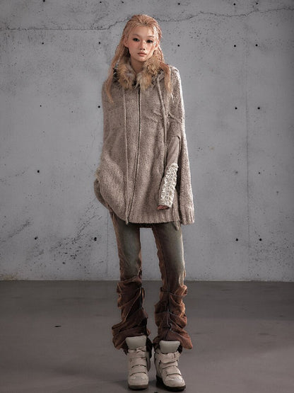 Twisted Knit Wool Cape Jacket【s0000019160】