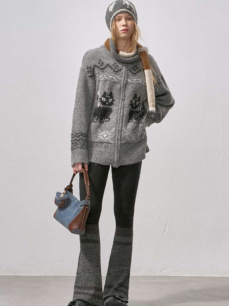 Concubine Cat Hoop Yarn Knit Jacket【s0000015227】