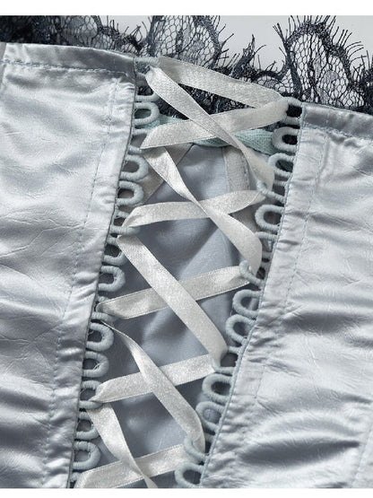 Lace Satin Fake Two Corset【s0000015936】