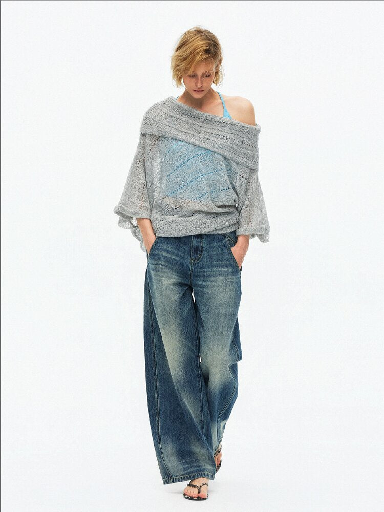 One Shoulder Cut Out Cable Knit【s0000015930】