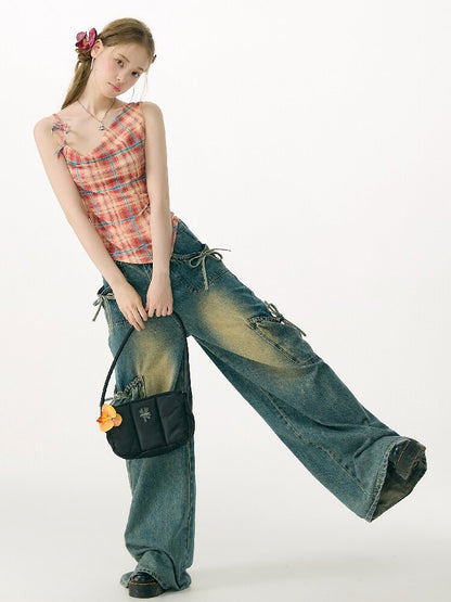 Summer Plaid Bow Vest Camisole【s0000017151】