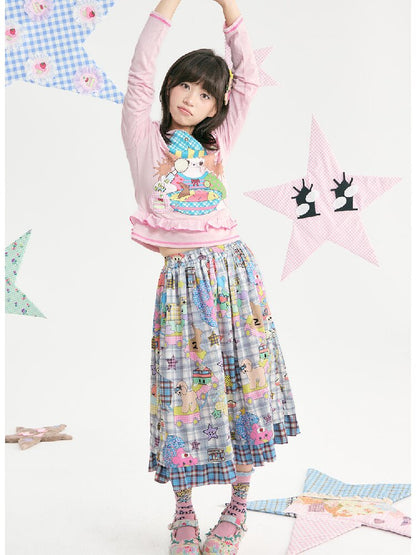 Plaid Ruffled High Waisted Skirt【s0000018369】