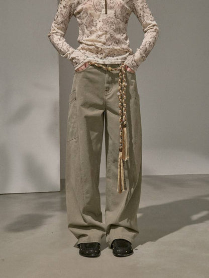 Split Side Pocket Riveted Washed Trousers【s0000014406】