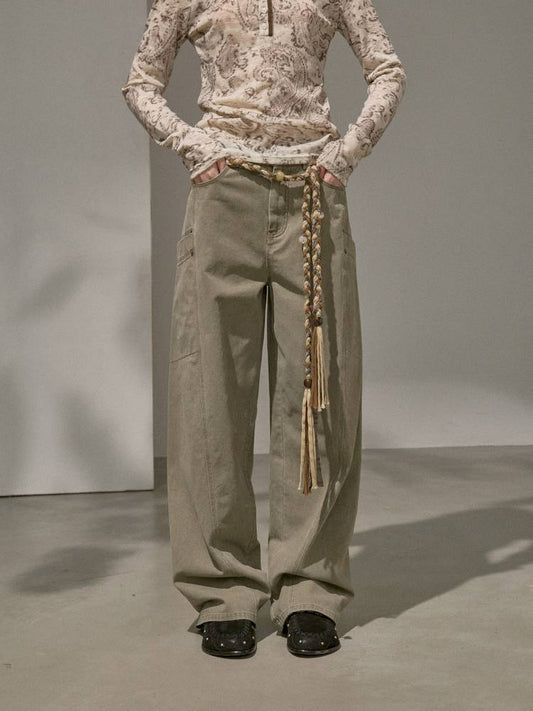 Split Side Pocket Riveted Washed Trousers【s0000014406】