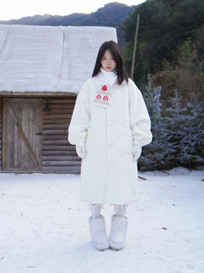 Strawberry Cake Jacquard Knit Scarf【s0000014943】