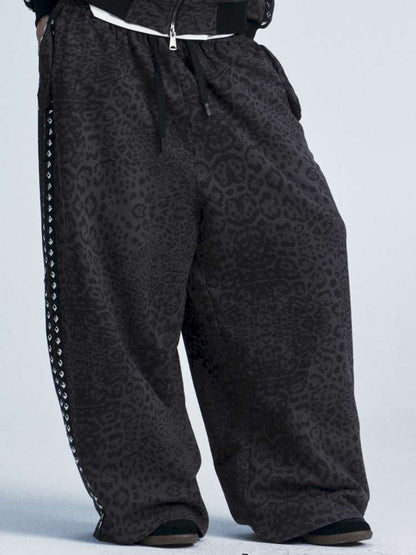 Leopard Print Plush Hooded Slacks Set【s0000014663】
