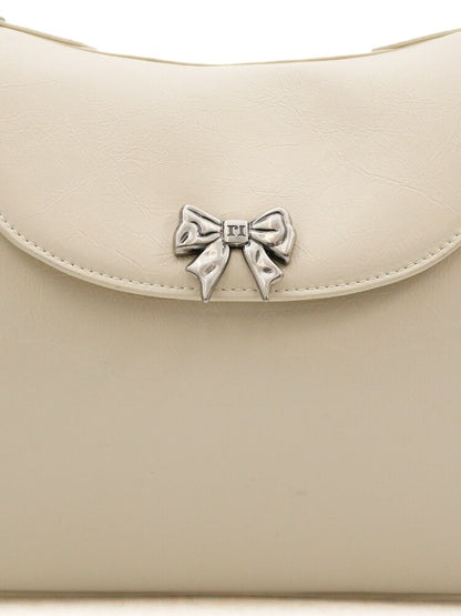 Cowhide Bow Flap Crossbody Bag【s0000016132】