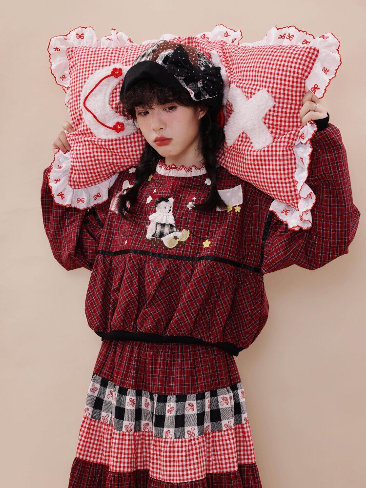 Embroidered Lantern Sleeve Shirt【s0000019283】