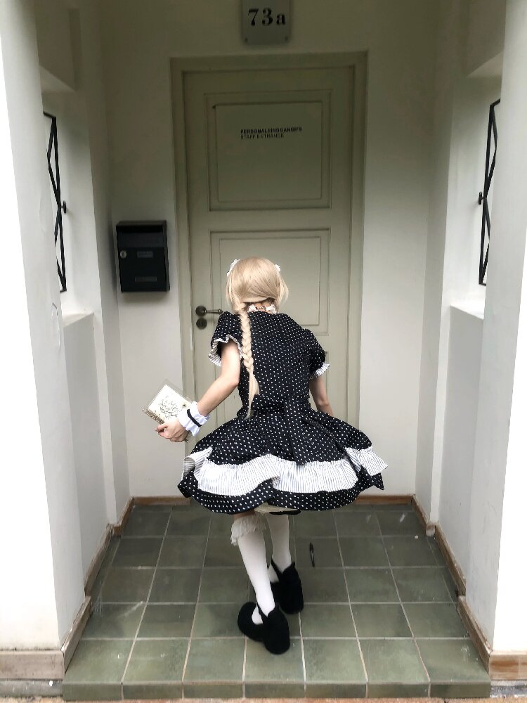 Puff Sleeve Star Polka Dot Dress【s0000016891】