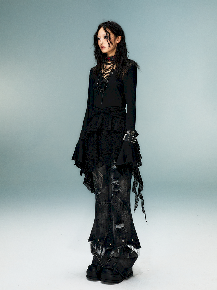 Irregular Skinny Ruffle Dress【s0000011478】