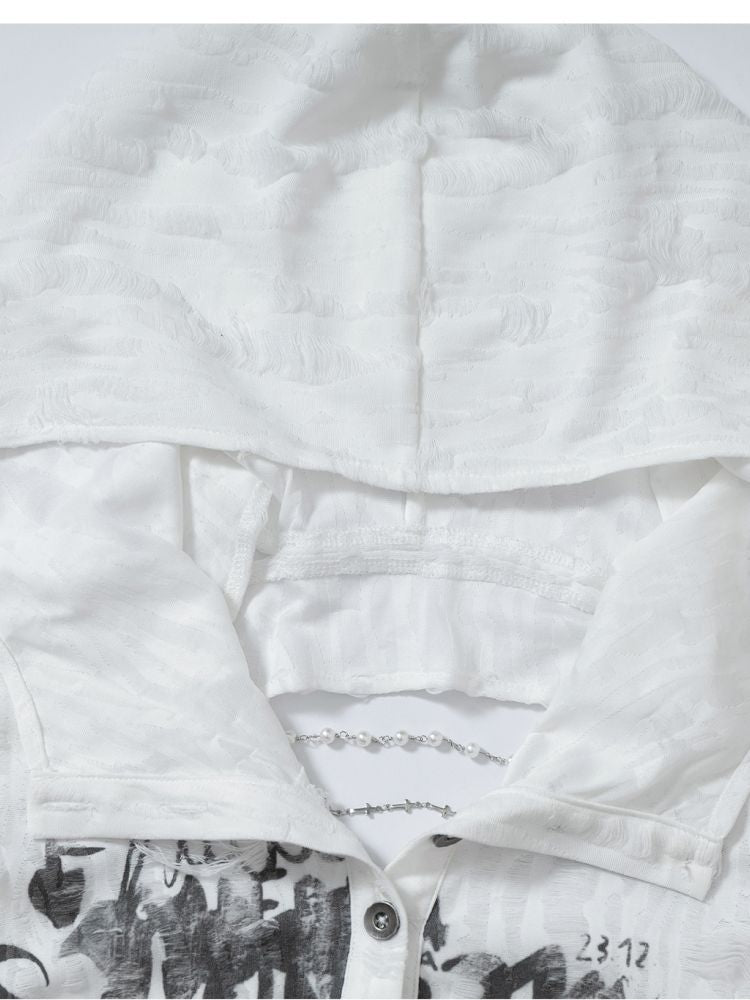 Backless Hooded Long Sleeve Bottom Top【s0000013469】