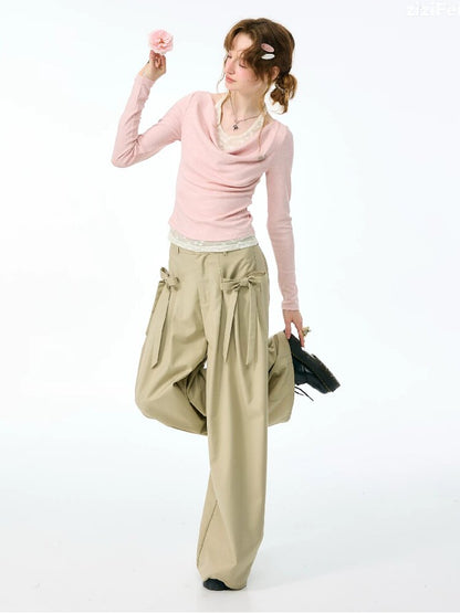 Soft Swept Neck Halter Knit Sweater【s0000017883】