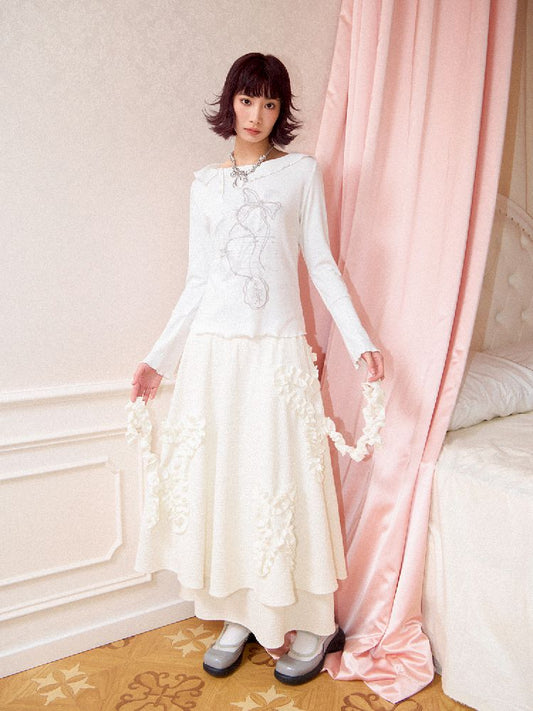 Butterfly Plate Flower Halter Skirt【s0000011642】