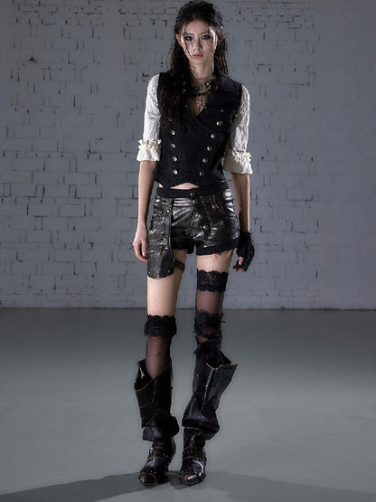 Lace Leopard Print Denim Jacket【s0000016212】