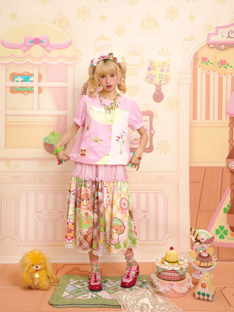 Embroidery Sweet Asymmetrical Peplum Shirt【s0000013352】