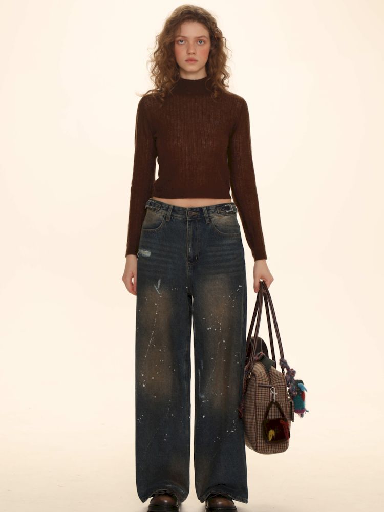 Splash Ink Flip Dot Casual Long Pants【s0000006006】