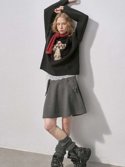 Woolen Plaid A-Line Short Skirt【s0000015220】