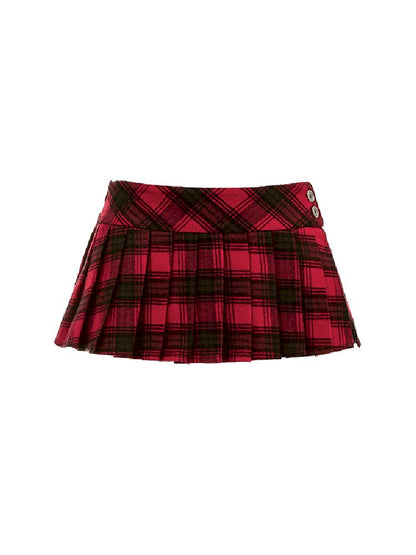 PLAID PLEATED SHORT SKIRT [S0000010640]