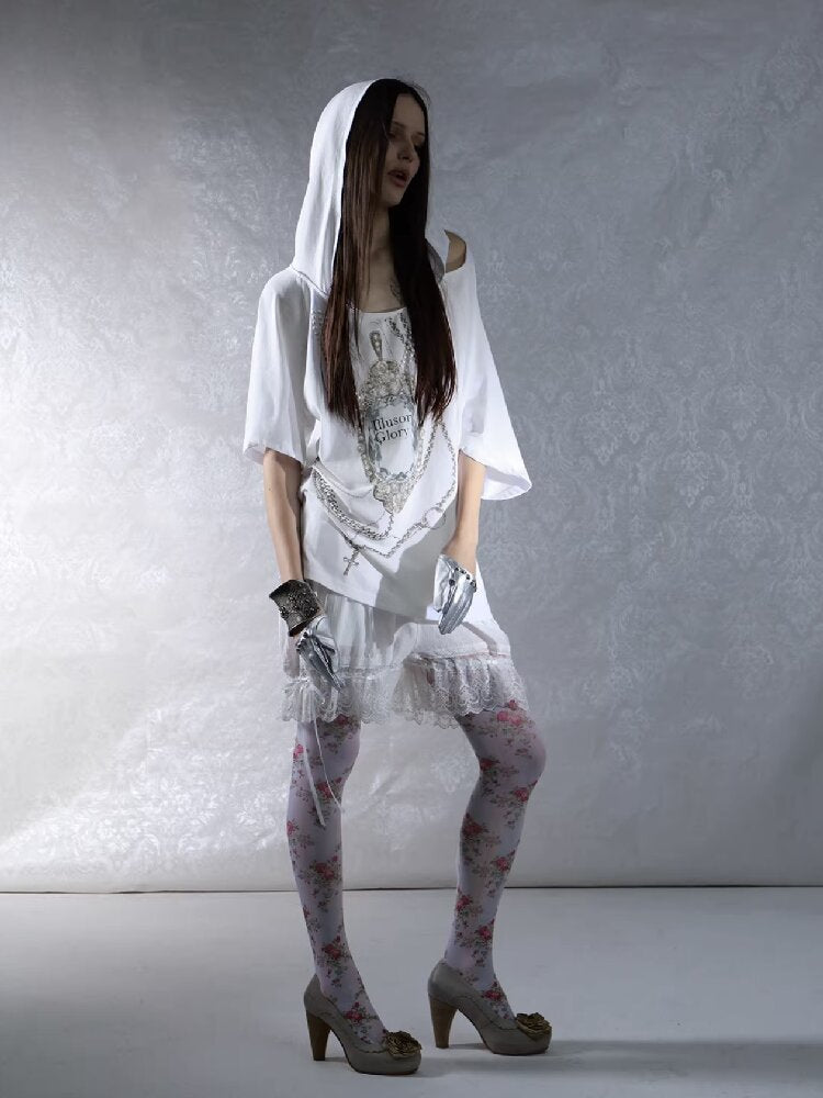 Vintage Gem Print Diamond T-Shirt【s0000015913】